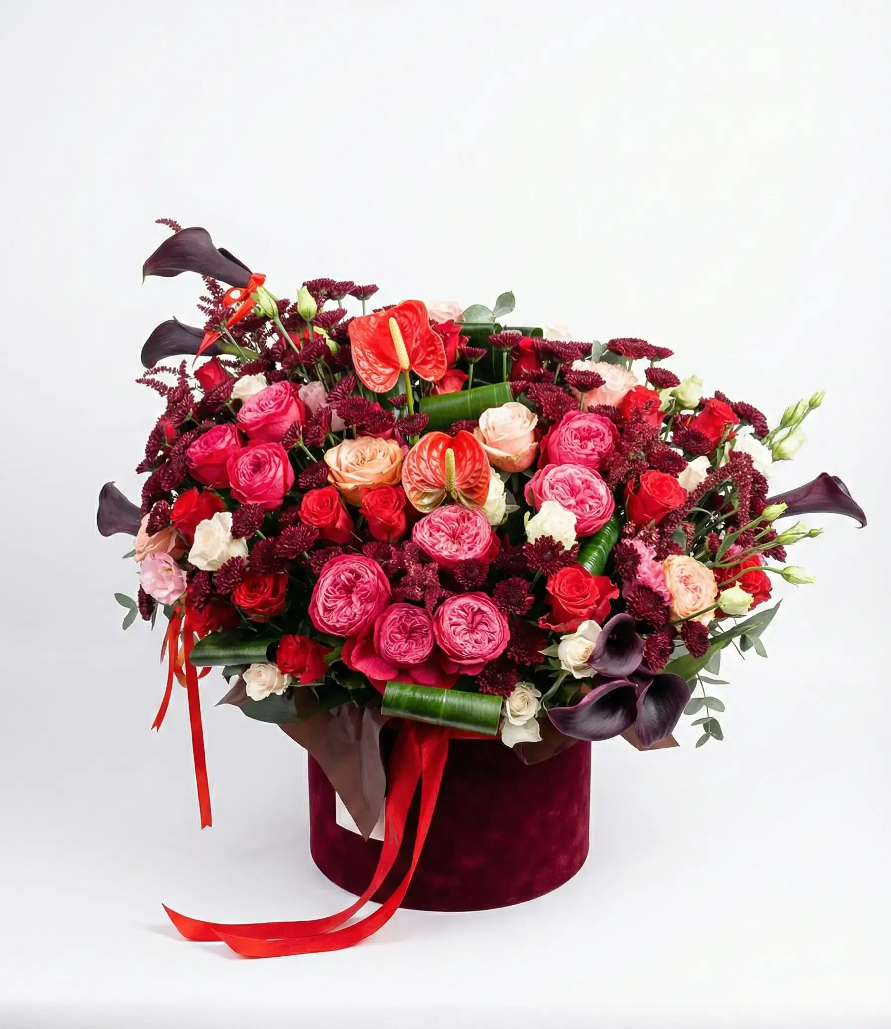 Red banquet flower box